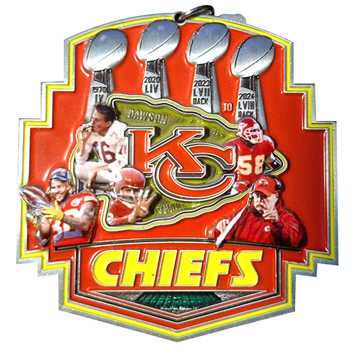 Front of the personal Chiefs tribute medallion